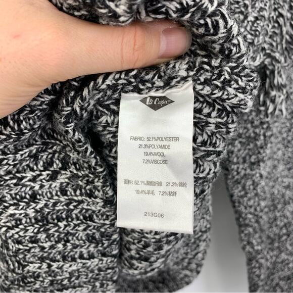 LEE COOPER Fringe Sleeve Turtleneck Knit Sweater Heather Grey M - Picture 7 of 10